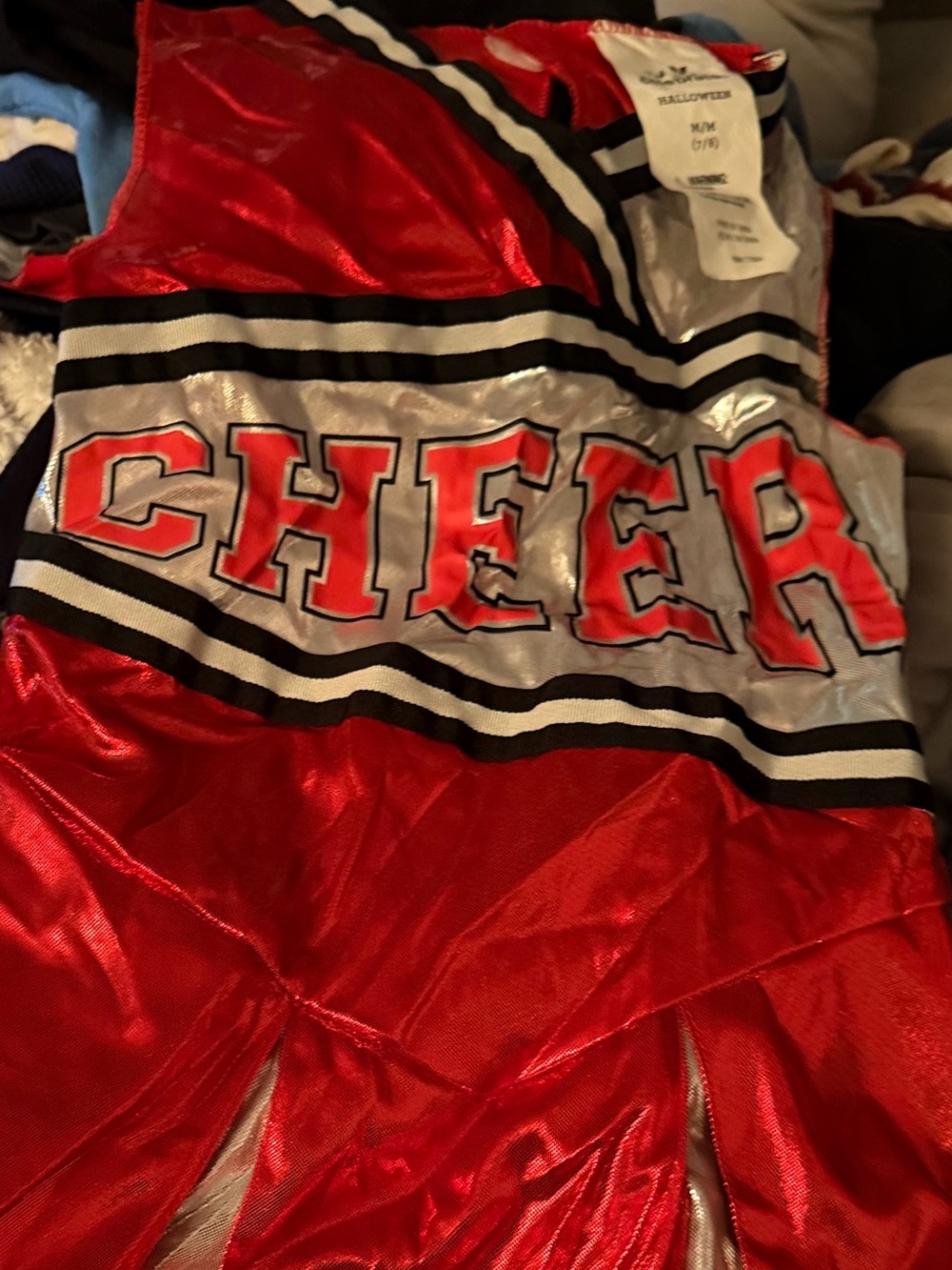 Halloween Cheer Costume: It Red and Silver Cheerleader Dress